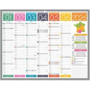 Achetez Calendrier semestriel 6 mois par face Tendance 21x26,5cm PAPTENDANCEMINI BOUCHUT GRANDREMY p..