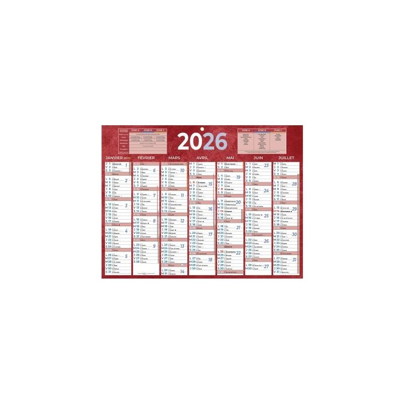 Achetez Calendrier semestriel 7 mois par face 32x42cm rouge PAP222R pas cher sur Ma Rentrée Scolair.. Achetez Calendrier semestriel 7 mois par face 32x42cm rouge PAP222R pas cher sur Ma Rentrée Scolair..