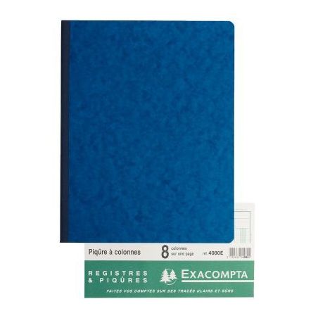 Achetez Piqûre 80 pages 8 colonnes sur 1 page format 25 x 32 cm à la française 4080E EXACOMPTA pa..