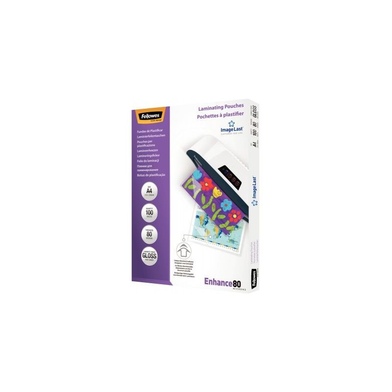 Achetez Boîte de 100 pochettes de plastification A4 80 microns 5306114 FELLOWES pas cher sur Ma Ren..