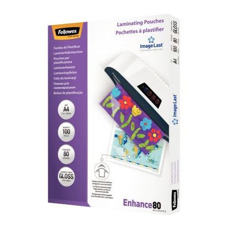 Achetez Boîte de 100 pochettes de plastification A4 80 microns 5306114 FELLOWES pas cher sur Ma Ren..