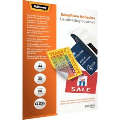 Achetez Pack de 25 pochettes de plastification à chaud A4 adhésif 5601703 FELLOWES pas cher sur Ma..