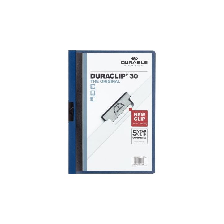 Paquet de 5 chemises  DURACLIP 3mm bleu foncé 222707 DURACLIP DURABLE
