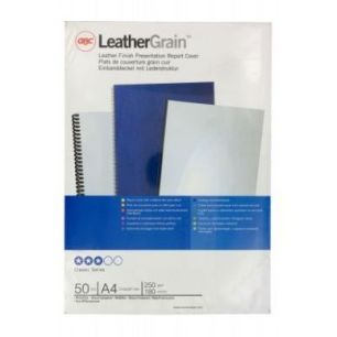 Achetez Paquet de 25 couvertures grain cuir blanc +25 couvertures PVC CR140070 GBC ACCO pas cher sur..