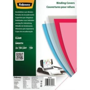 Achetez Paquet de 100 couvertures PET lisse incolore épaisseur 15/100ème format A4 5384501 FELLOWE..