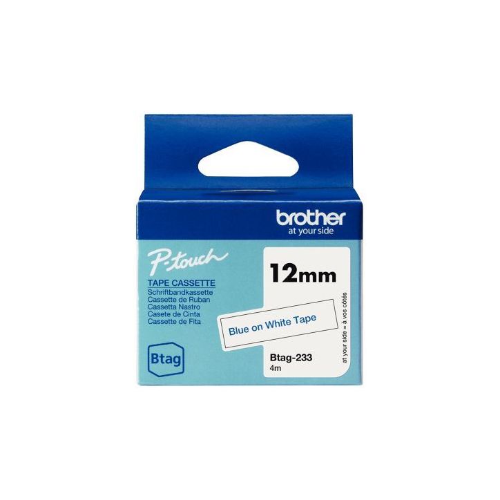 Recharge Brother BTAG bleu sur blanc 12 mm BRSPRBTAG233 BROTHER