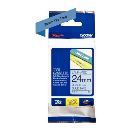 Achetez Recharge de ruban Brother TZe noir et bleu 24 mm TZe551 BROTHER pas cher sur Ma Rentrée Sco..
