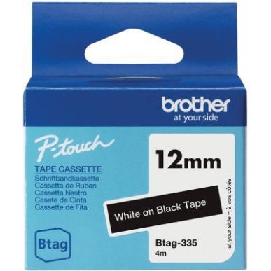 Achetez Recharge Brother BTAG blanc sur noir 12 mm BRSPRBTAG335 BROTHER pas cher sur Ma Rentrée Sco..