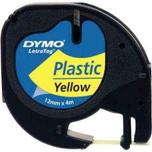 Achetez DYMO Ruban LETRATAG Noir/plastique Jaune 12mmx4m S0721620 pas cher sur Ma Rentrée Scolaire