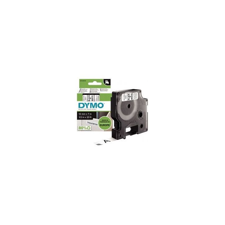 DYMO Ruban D1 Noir/Blanc 12MMX7M pour 1000/1000+/2000/3500/4500/5000/5514