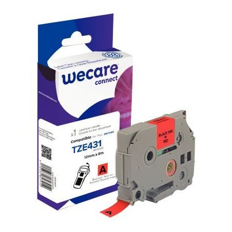 Achetez Ruban TZE 431 noir sur rouge 12 mm x 8 m compatible K80064W4 WECARE ARMOR pas cher sur Ma Re..