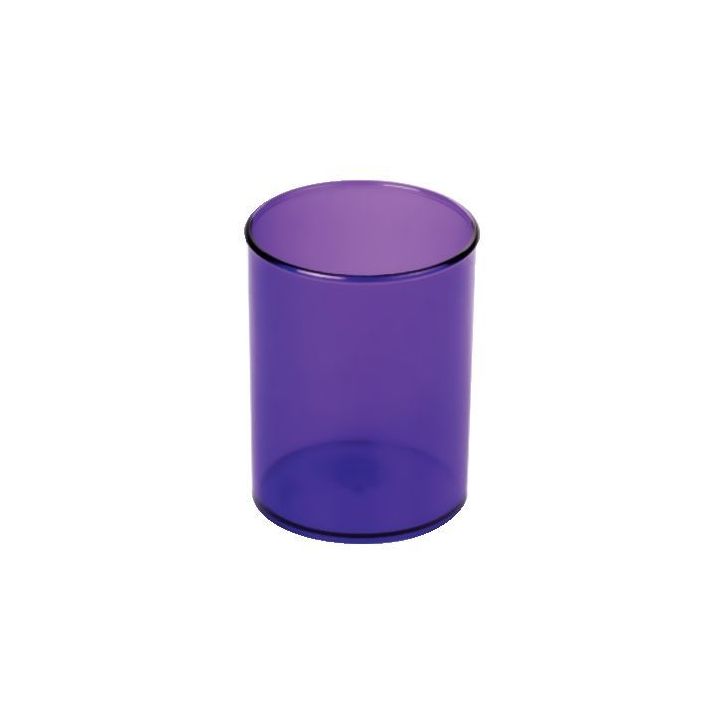 Pot à crayons rond D7cm Lilas transparent 205-58