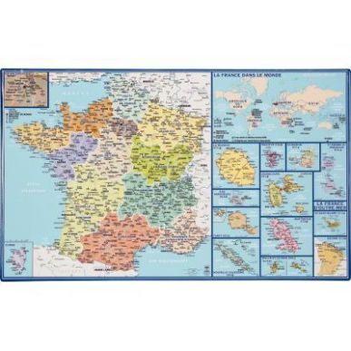 Achetez Sous-mains carte France et Dom-Tom 136709-06 VIQUEL pas cher sur Ma Rentrée Scolaire