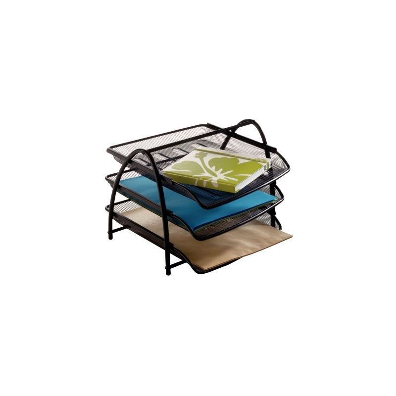 Achetez Set 3 corbeilles coulissantes en métal mesh noir MESHTRAY3 N MESH ALBA pas cher sur Ma Rent..