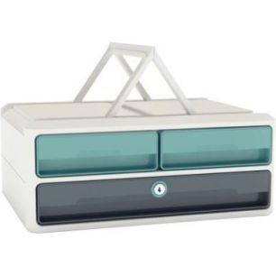 Achetez Module 3 tiroirs MOOVUP Secure blanc/vert d'eau et gris orage + 2 clés 1091212961 CEP pas c..