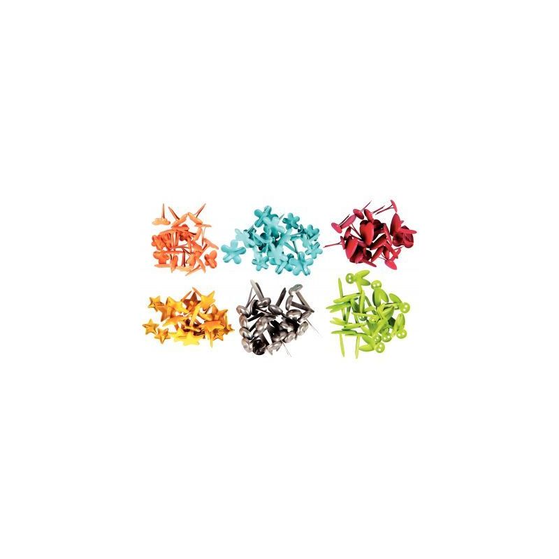 Achetez Boîte de 120 attaches parisiennes fantaisies 10 mm couleurs assorties 12502 pas cher sur Ma..
