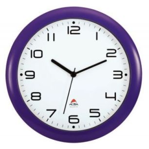 Achetez ALBA Horloge murale Hornew silencieuse Prune, pile AA non fournie - Diamètre 30 cm pas cher..