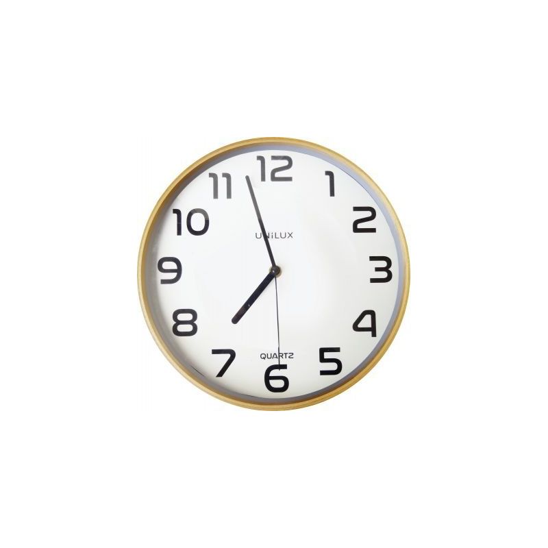 Achetez Horloge murale diamètre 31,5 bois et blanc 400094591 UNILUX pas cher sur Ma Rentrée Scolai..