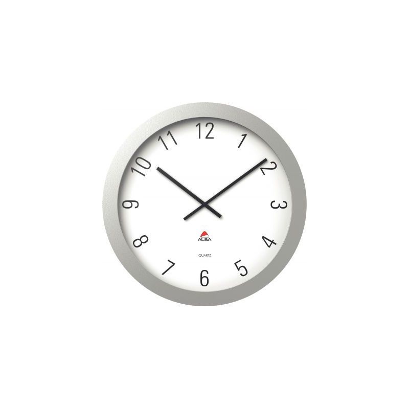 Achetez ALBA Horloge murale géante Horgiant contour ABS D60 cm Gris, chiffres Noirs lentille en ver..