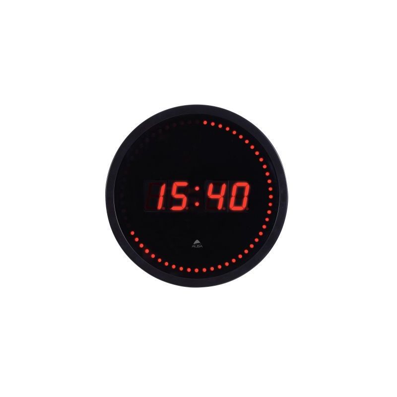 Achetez ALBA Horloge à  led Horled cadre plastique Noir lentille en verre D30cm affichage numériq..