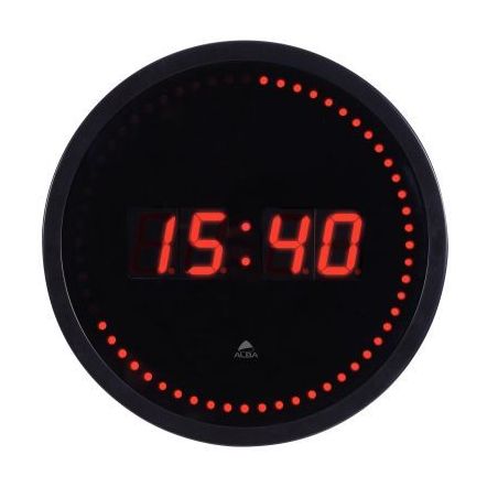 Achetez ALBA Horloge à led Horled cadre plastique Noir lentille en verre D30cm affichage numériq..