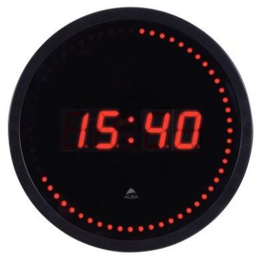 Achetez ALBA Horloge à  led Horled cadre plastique Noir lentille en verre D30cm affichage numériq..