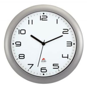 Achetez ALBA Horloge murale Hornew silencieuse métal Gris, pile AA non fournie - Diamètre 30 cm pa..