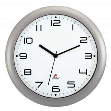 Achetez ALBA Horloge murale Hornew silencieuse métal Gris, pile AA non fournie - Diamètre 30 cm pa..