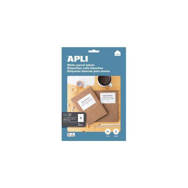 Achetez Pochette de 40 étiquettes coins droits multi-usages blanc 105x148mm 12919 APLI pas cher sur.. Achetez Pochette de 40 étiquettes coins droits multi-usages blanc 105x148mm 12919 APLI pas cher sur..