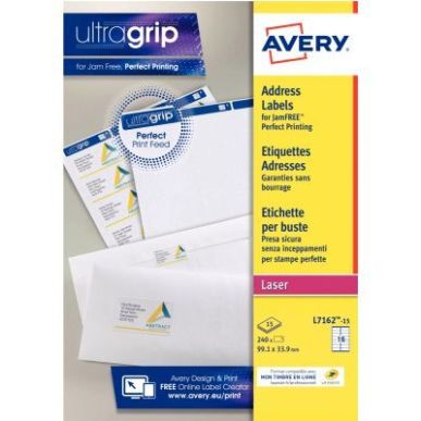 Achetez Paquet de 240 étiquettes adresse laser blanc 99,1x33,9mm L7162-15 AVERY pas cher sur Ma Ren..