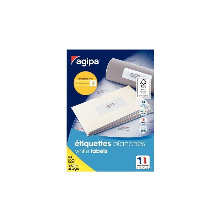 Boîte de 1 800 étiquettes multi-usages 63,5x46,6mm 100981 AGIPA
