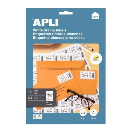 Achetez Pochette de 240 étiquettes coins droits multi-usages blanc 70x37mm 12923 APLI pas cher sur ..