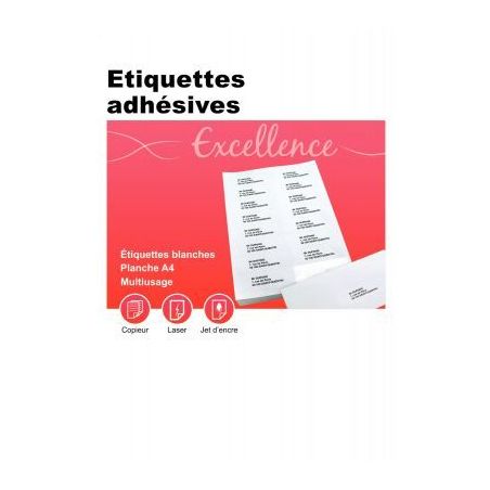 Achetez Boîte 2400 étiquettes 70x35mm multi-usage en planche A4 Coins carrés pas cher sur Ma Rent..