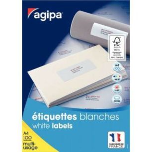 Achetez Boîte de 200 étiquettes multi-usages blanches 210x148,5mm 119016 AGIPA pas cher sur Ma Ren..