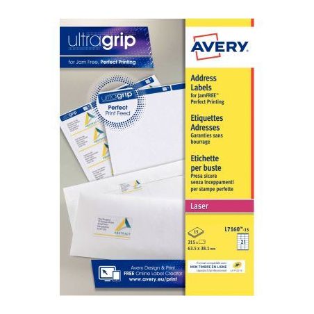Achetez Paquet de 315 étiquettes adresse laser blanc 63,5x38,1mm L7160-15 AVERY pas cher sur Ma Ren..