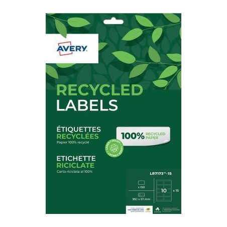 Achetez Lot de 3 paquets de 150 étiquettes recyclées laser et jet encre 99.1 x 57mm dont 1 gratuit..