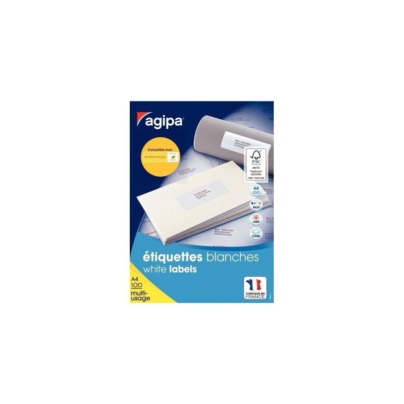 Achetez Boîte de 1000 étiquettes multi-usages blanches 105x57mm 119013 AGIPA pas cher sur Ma Rentr.. Achetez Boîte de 1000 étiquettes multi-usages blanches 105x57mm 119013 AGIPA pas cher sur Ma Rentr..