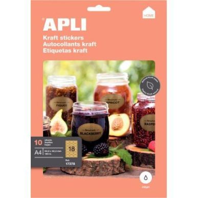 Achetez Pochette de 10 feuilles étiquettes kraft 63,5x42,3mm 17378 APLI pas cher sur Ma Rentrée Sc..