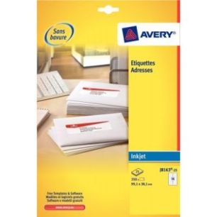 Achetez Pochette de 400 étiquettes blanches pour jet d'encre 99,1x33,9mm J8162-25 AVERY pas cher su..