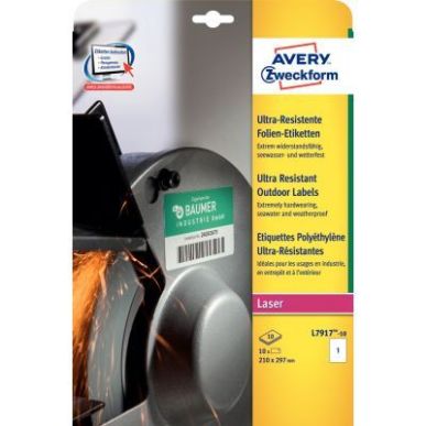 Achetez Pochette de 20 étiquettes étirables adhésif permanent blanc 210x148mm L7916-10 AVERY pas ..