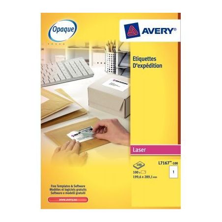 Achetez Pochette de 800 étiquettes adhésives blanches laser 99,1x67,7mm L7165-100 AVERY pas cher s..