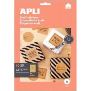 Achetez Pochette de 10 feuilles étiquettes kraft 210x297mm 17376 APLI pas cher sur Ma Rentrée Scol..