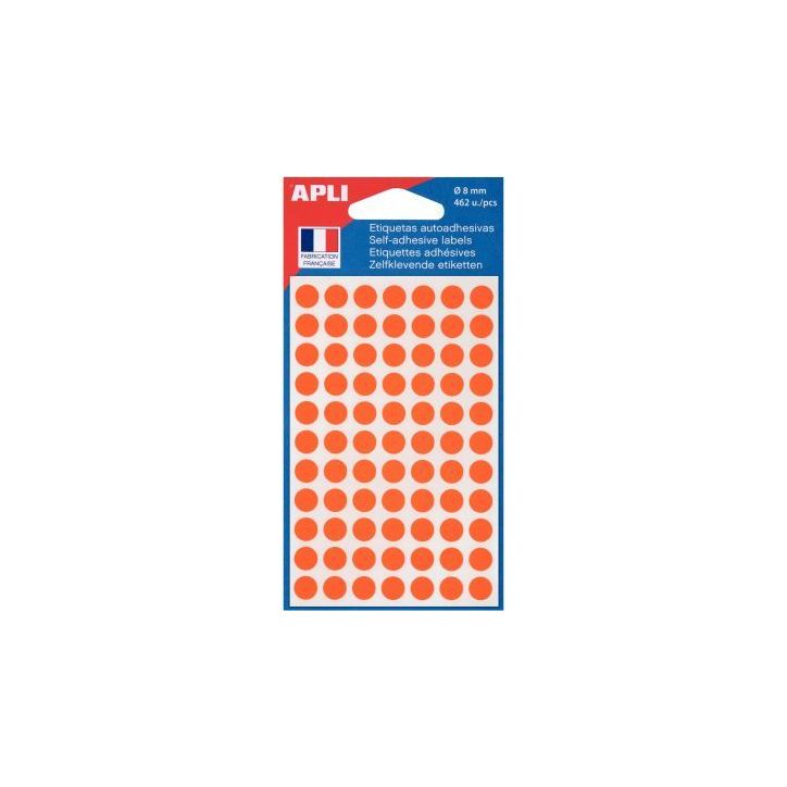 Sachet de 462 pastilles adhésives diamètre 8 mm orange 111835 AGIPA