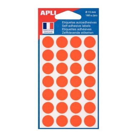 Achetez Pochette de 168 pastilles Ø15mm coloris orange 111845 APLI pas cher sur Ma Rentrée Scolair..