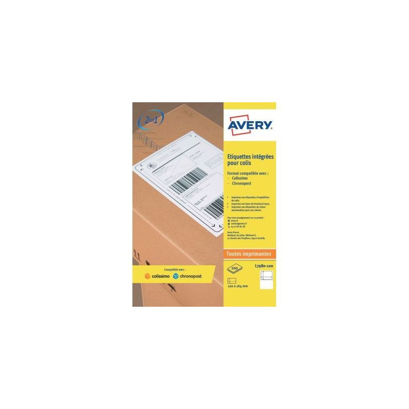 Achetez Paquet de 100 étiquettes pour colissimo format 120 x 164mm L7980-100.FR AVERY pas cher sur .. Achetez Paquet de 100 étiquettes pour colissimo format 120 x 164mm L7980-100.FR AVERY pas cher sur ..
