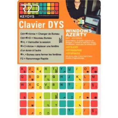 Achetez Kit d'étiquettes pour clavier AZERTY Windows pour personnes à troubles DYS KDYSWAY pas che..