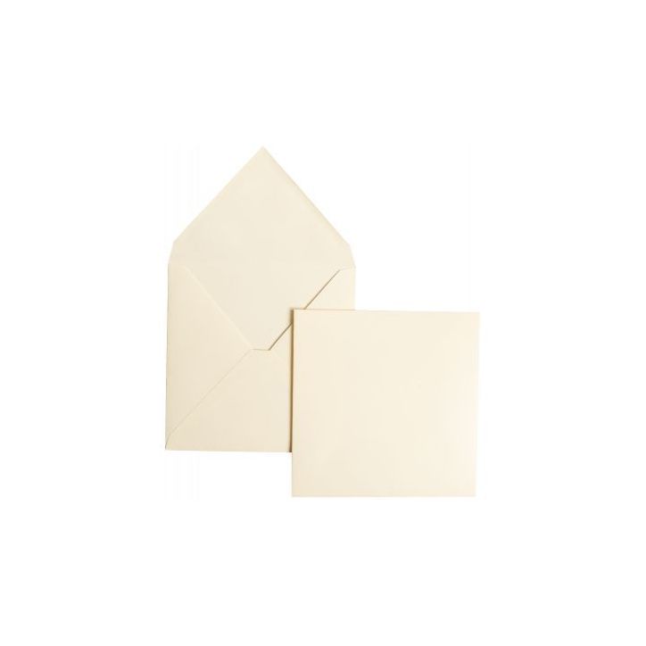 Paquet de 20 enveloppes Pollen Clairefontaine, format 16 x 16 cm, 120 g, ivoire 5443C POLLEN CLAIREFONTAINE