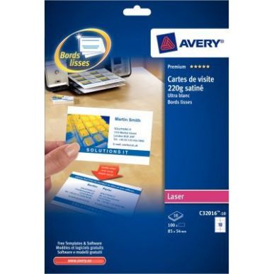 Achetez Pochette de 250 cartes de visite 85x54 mm C32011-25 AVERY pas cher sur Ma Rentrée Scolaire