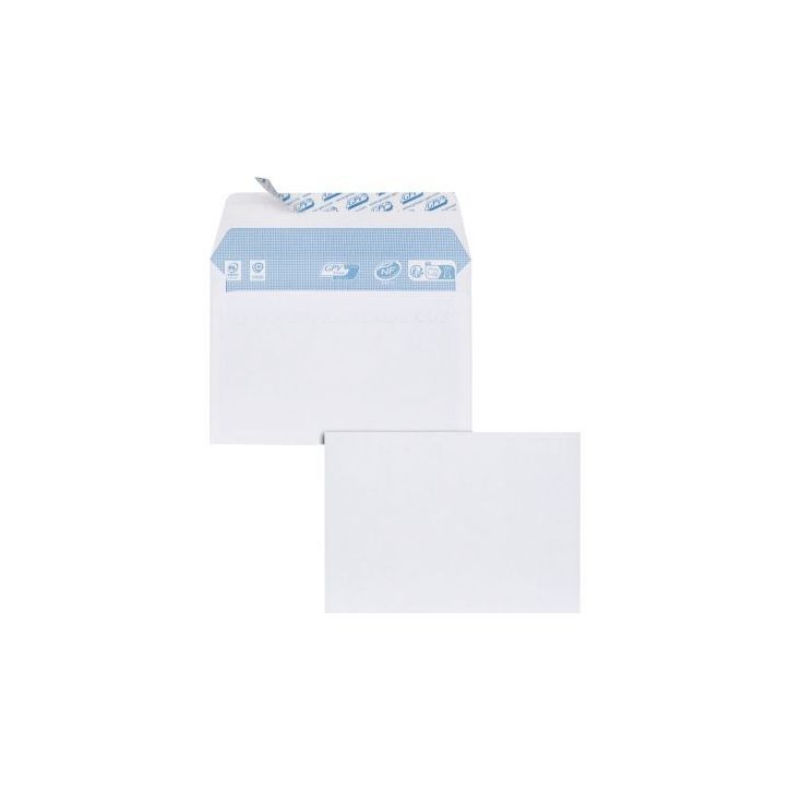 Paquet de 100 enveloppes blanches 114x162mm 80g bande siliconée 6621 GPV