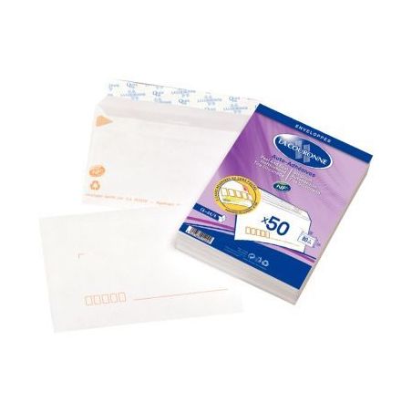 Achetez OXFORD Paquet de 50 enveloppes Blanches pré-casées auto-adhésives 80g format 114x162mm C6..